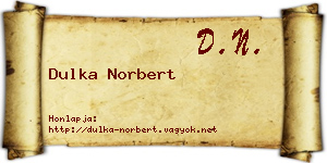 Dulka Norbert névjegykártya