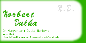 norbert dulka business card
